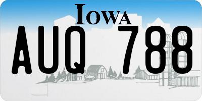 IA license plate AUQ788