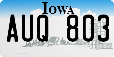 IA license plate AUQ803