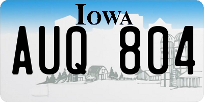 IA license plate AUQ804