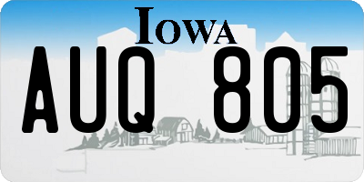 IA license plate AUQ805