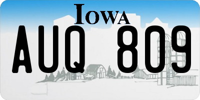 IA license plate AUQ809