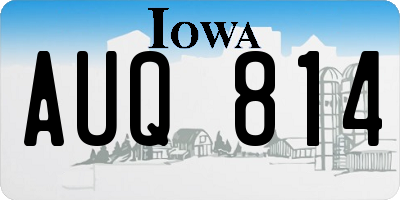 IA license plate AUQ814