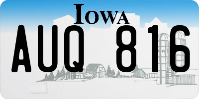 IA license plate AUQ816