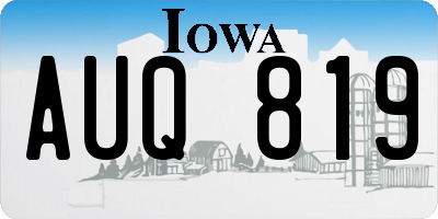 IA license plate AUQ819