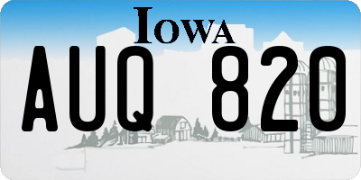 IA license plate AUQ820