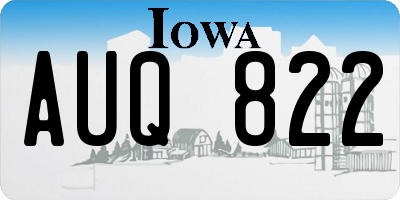 IA license plate AUQ822