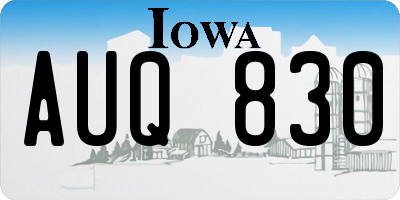 IA license plate AUQ830