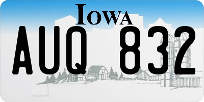 IA license plate AUQ832