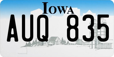 IA license plate AUQ835
