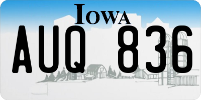 IA license plate AUQ836