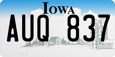 IA license plate AUQ837