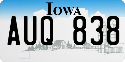 IA license plate AUQ838