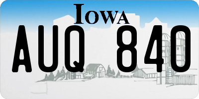 IA license plate AUQ840