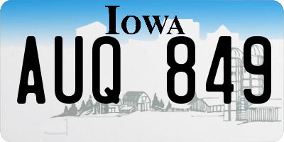 IA license plate AUQ849