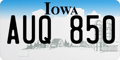 IA license plate AUQ850