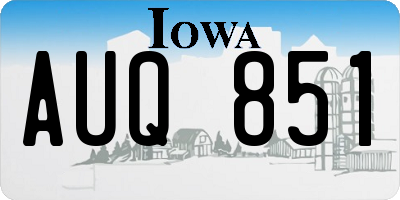 IA license plate AUQ851