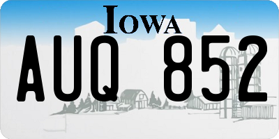 IA license plate AUQ852