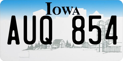 IA license plate AUQ854