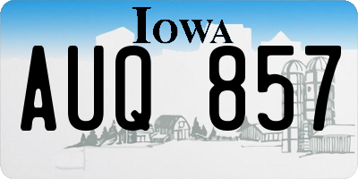 IA license plate AUQ857
