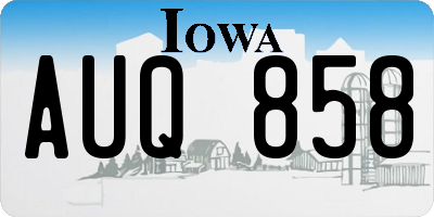 IA license plate AUQ858