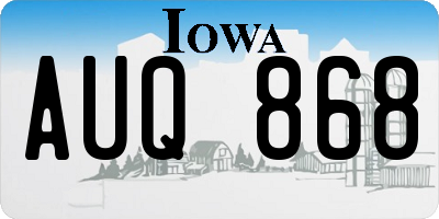 IA license plate AUQ868