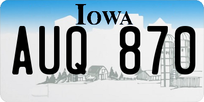 IA license plate AUQ870