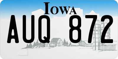 IA license plate AUQ872