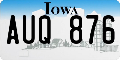 IA license plate AUQ876