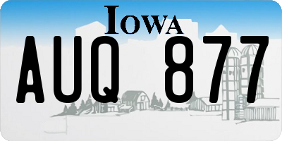 IA license plate AUQ877