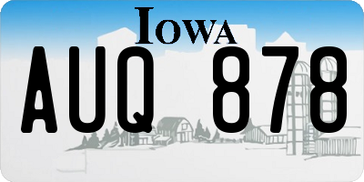 IA license plate AUQ878