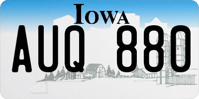 IA license plate AUQ880