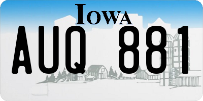 IA license plate AUQ881