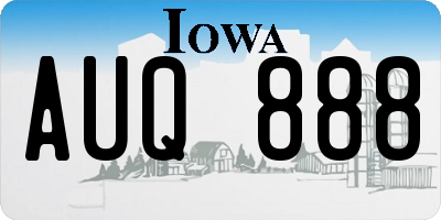 IA license plate AUQ888