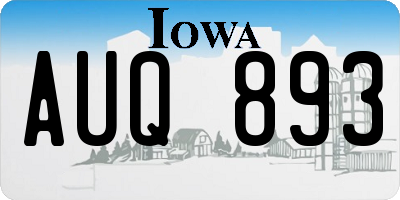 IA license plate AUQ893