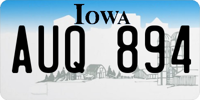 IA license plate AUQ894