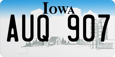 IA license plate AUQ907