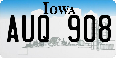 IA license plate AUQ908