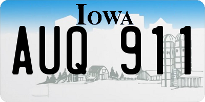 IA license plate AUQ911