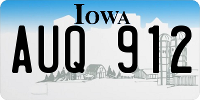 IA license plate AUQ912