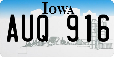 IA license plate AUQ916