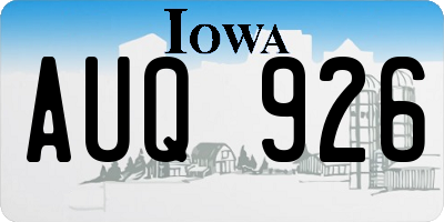 IA license plate AUQ926