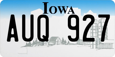 IA license plate AUQ927