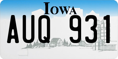 IA license plate AUQ931
