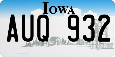 IA license plate AUQ932