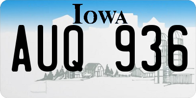 IA license plate AUQ936