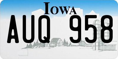 IA license plate AUQ958
