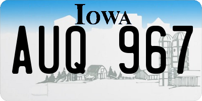 IA license plate AUQ967