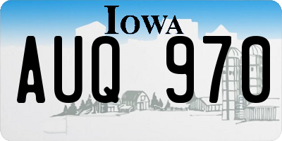 IA license plate AUQ970