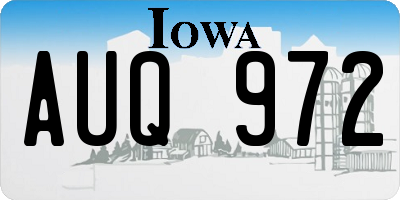 IA license plate AUQ972