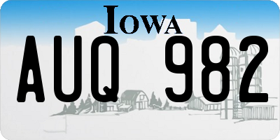IA license plate AUQ982